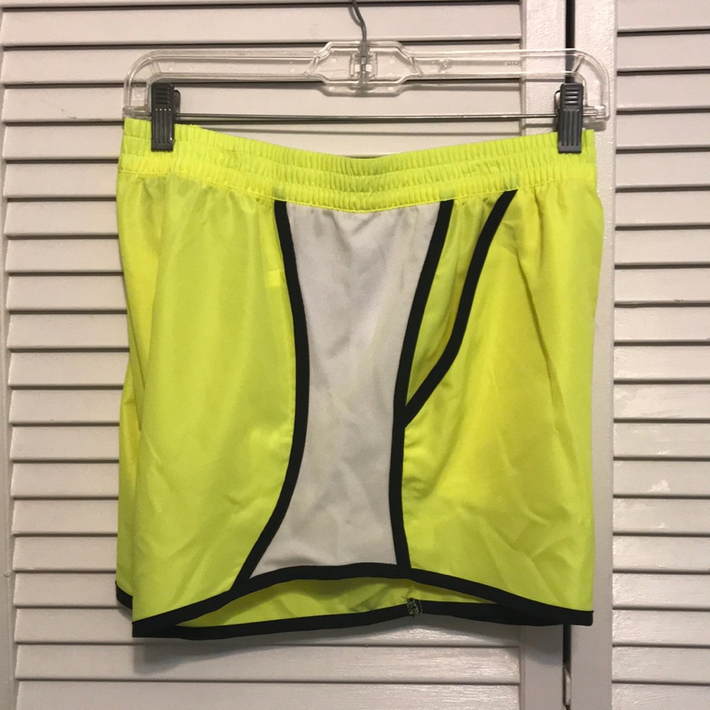 Women’s workout or boat shorts. Neon yellow